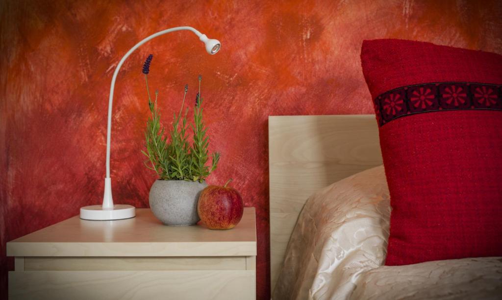 Postel nebo postele na pokoji v ubytování Appleslounge