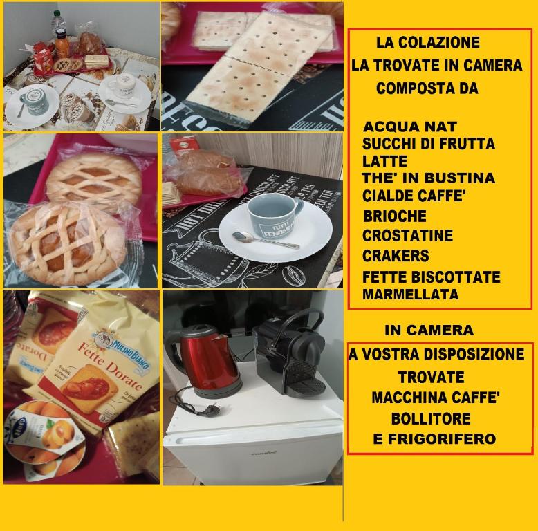 un collage de diferentes fotos de comida y bebida en residence, en Parma