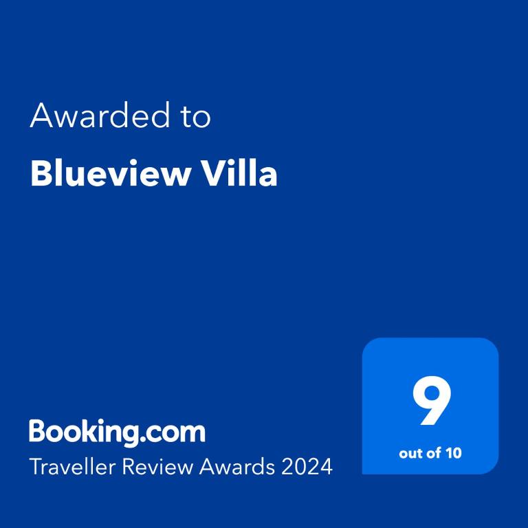 Certifikát, hodnocení, plakát nebo jiný dokument vystavený v ubytování Blueview Villa