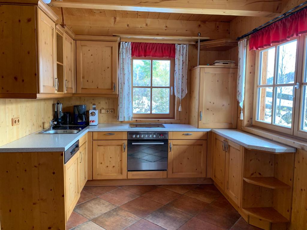 Kuchyň nebo kuchyňský kout v ubytování Pichelhütte