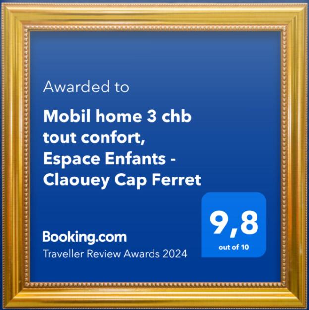 Certifikát, hodnocení, plakát nebo jiný dokument vystavený v ubytování Mobil home 3 chb tout confort, Espace Enfants - Claouey Cap Ferret