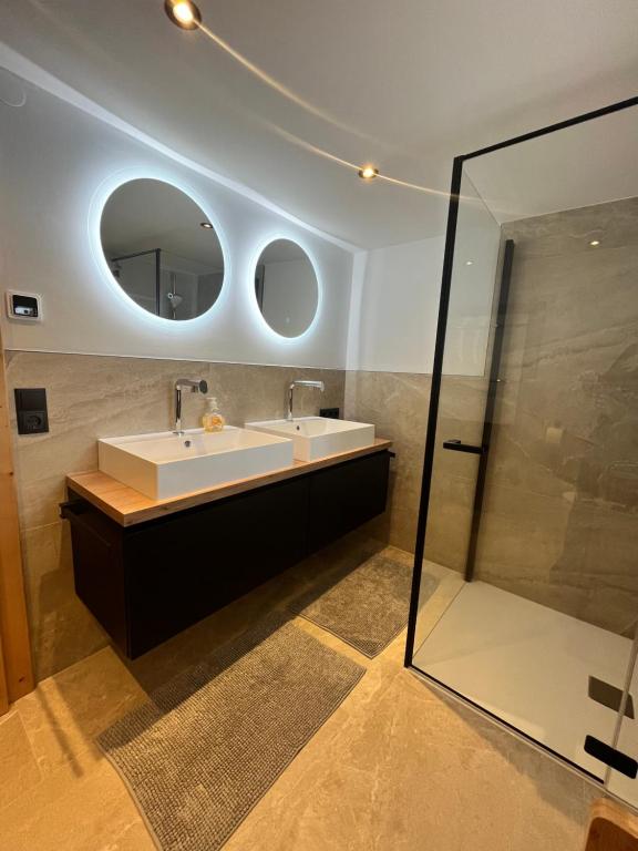 Koupelna v ubytování Appartements Zahnleiten