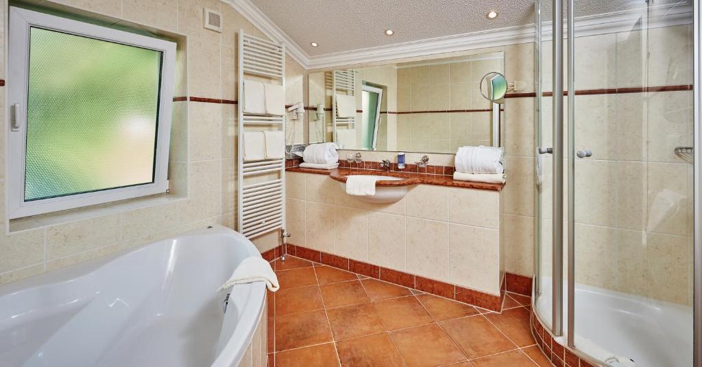 Koupelna v ubytování Naturhotel Rebling