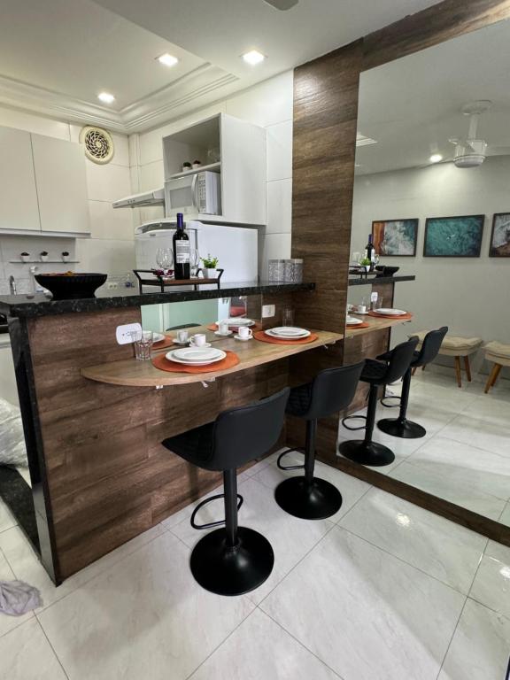 Η κουζίνα ή μικρή κουζίνα στο Pé na areia