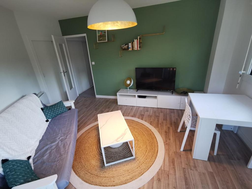 Televízia a/alebo spoločenská miestnosť v ubytovaní Résidence ORION- Appartement pour 2 à 3 personnes- Wifi gratuit