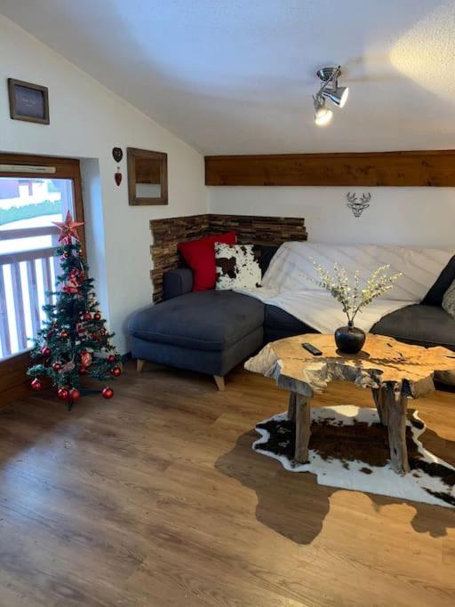 Posezení v ubytování Chalet le Daim appartement 6 pers Vue Mont-Blanc
