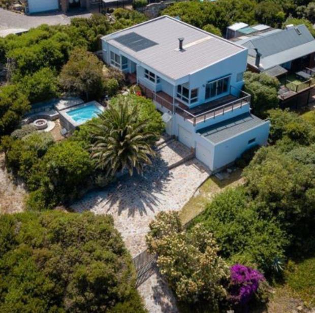 an aerial view of a house with a swimming pool at The Sea Soul in Cape Town