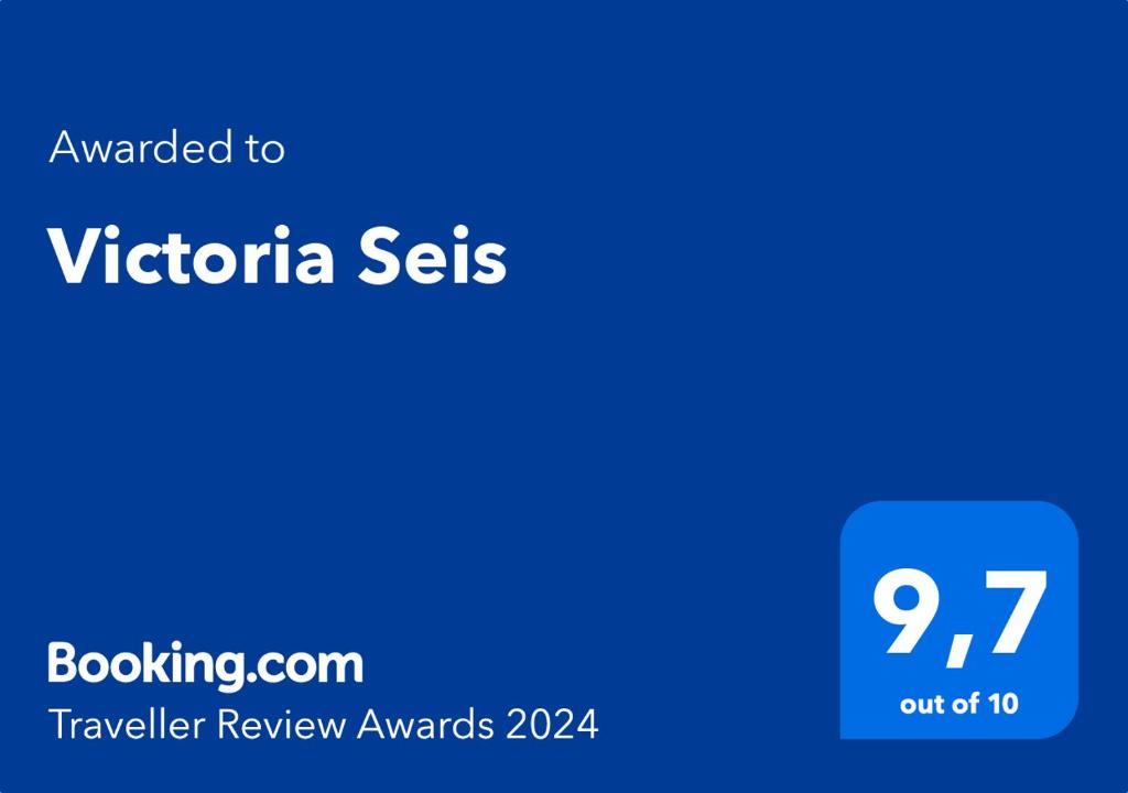 Certifikát, hodnocení, plakát nebo jiný dokument vystavený v ubytování Victoria Seis