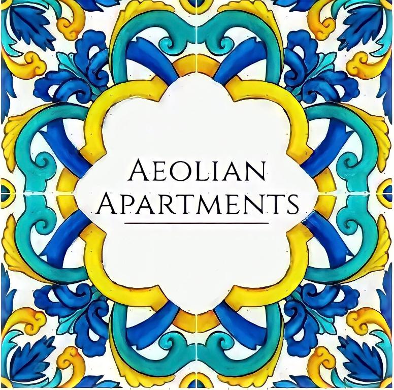a tile pattern with a frame in the middle at Aeolian Apartments in Lipari