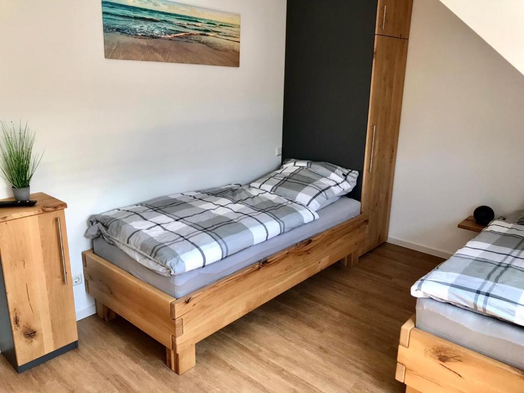 Postel nebo postele na pokoji v ubytování Ferienhaus Bug
