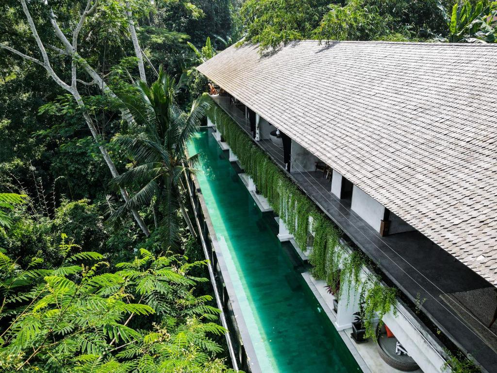 an overhead view of a building in the jungle at The Hidden Paradise Ubud - CHSE Certified in Ubud