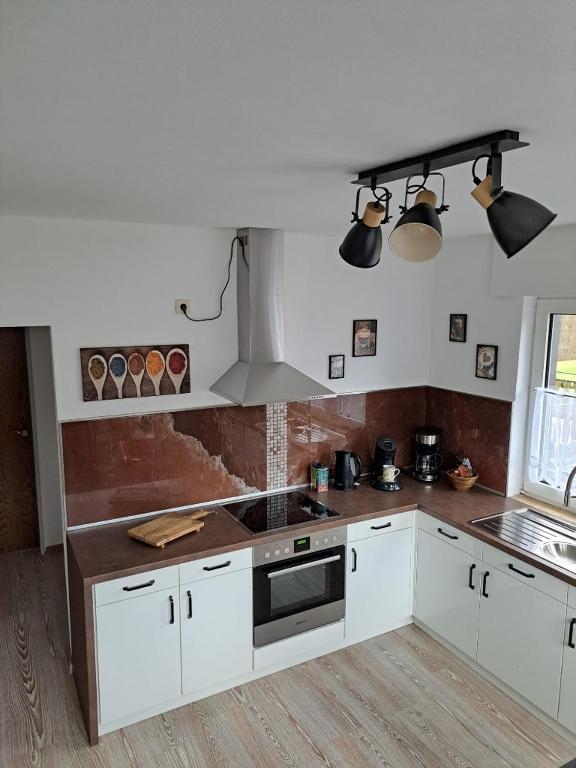 Kuchyň nebo kuchyňský kout v ubytování Gästehaus Senger