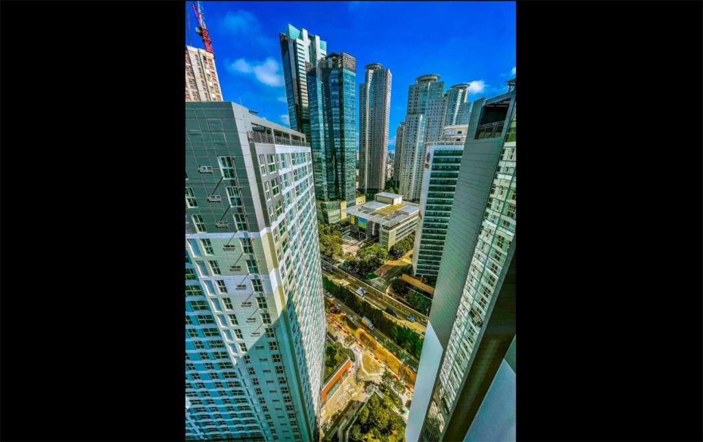 an aerial view of a city with tall buildings at Hoban Apartment, KonKuk Univ Station in Seoul