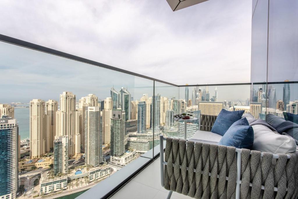 a balcony with a view of the city at Frank Porter - Vida Residences in Dubai