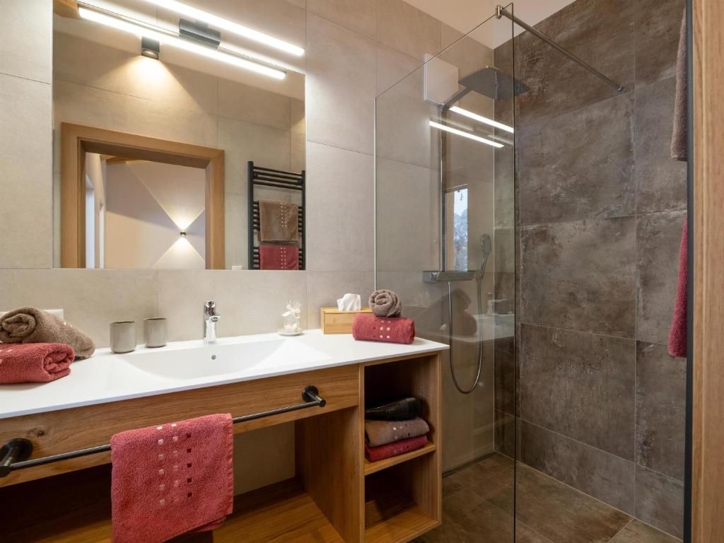 Koupelna v ubytování Appartements Kafmahof