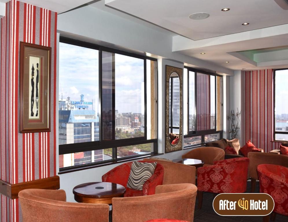 a hotel room with a view of a city at After 40 Hotel in Nairobi