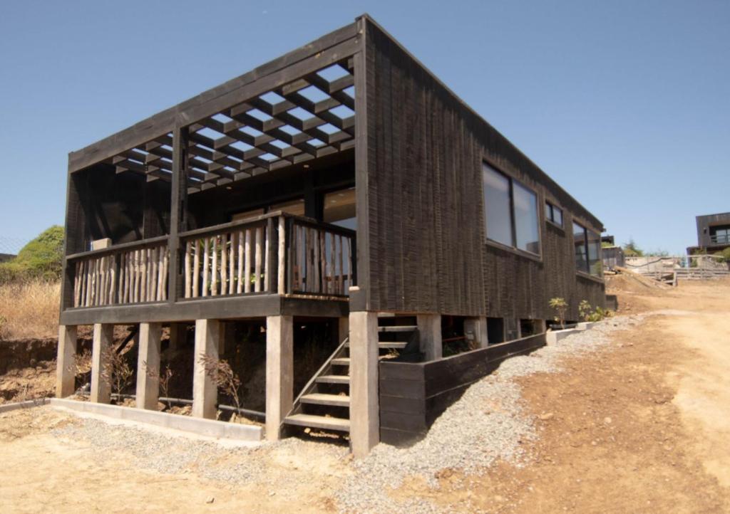 a house being constructed on a construction site at Kinesurf cabaña con vista al mar in Pichilemu