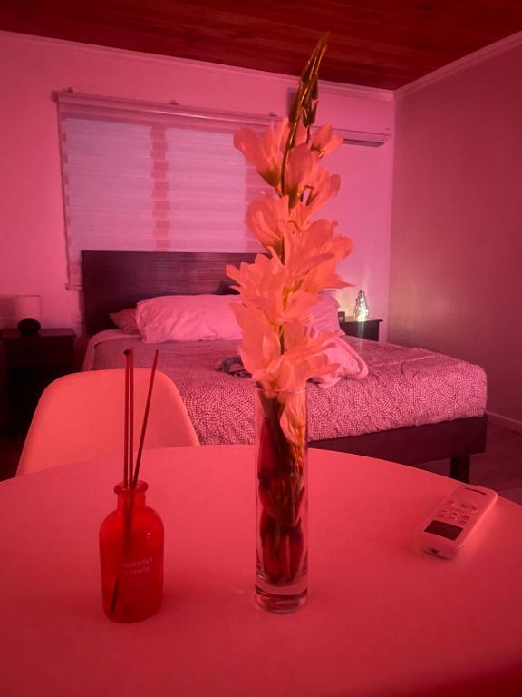 Postel nebo postele na pokoji v ubytování Hostal Treile