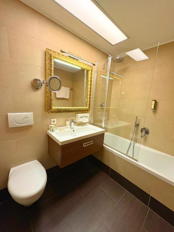 Koupelna v ubytování Hotel Hocheder