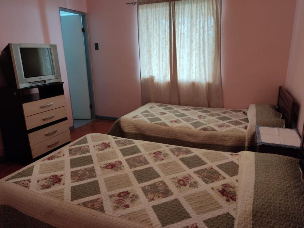 Postel nebo postele na pokoji v ubytování ALOJAMIENTO LAS LILAS
