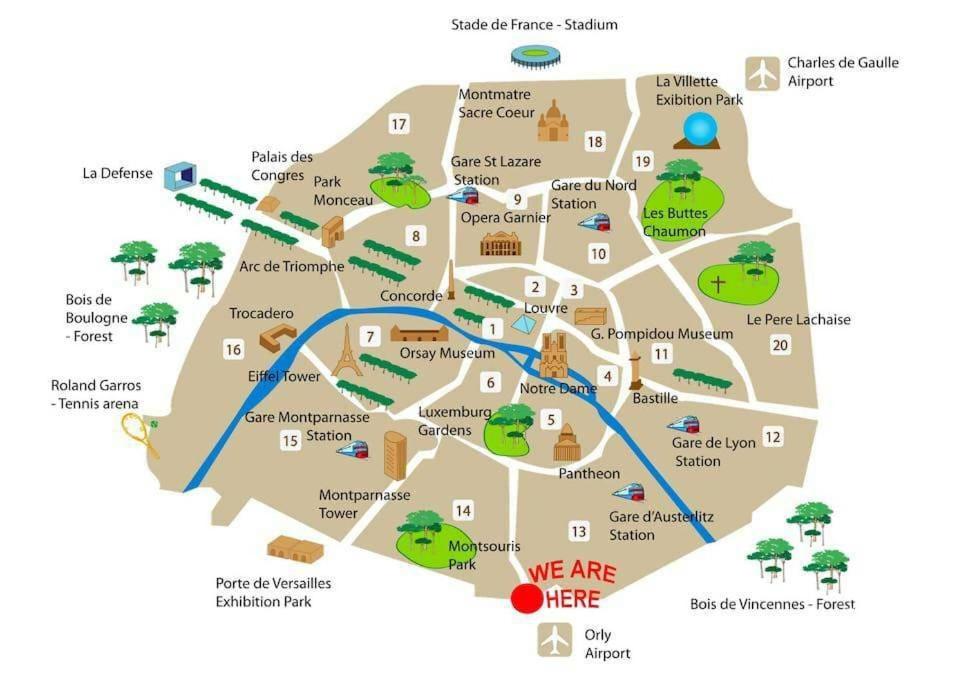 a map of the city of vicente savannah at Charming & practical near Paris in Gentilly