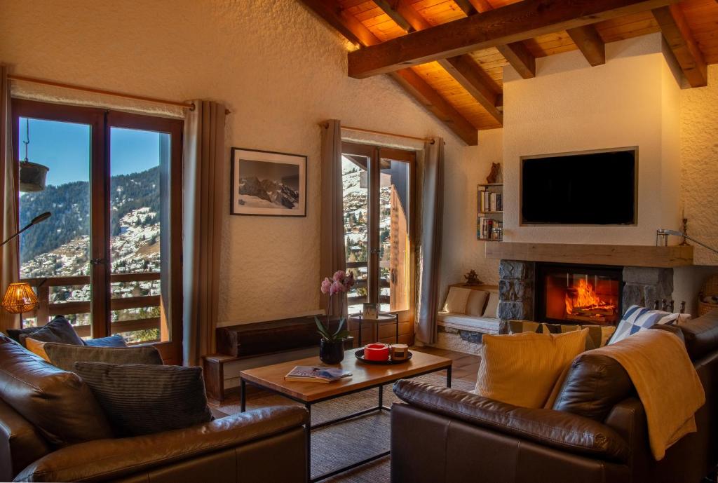 Posezení v ubytování Chalet Alexandre