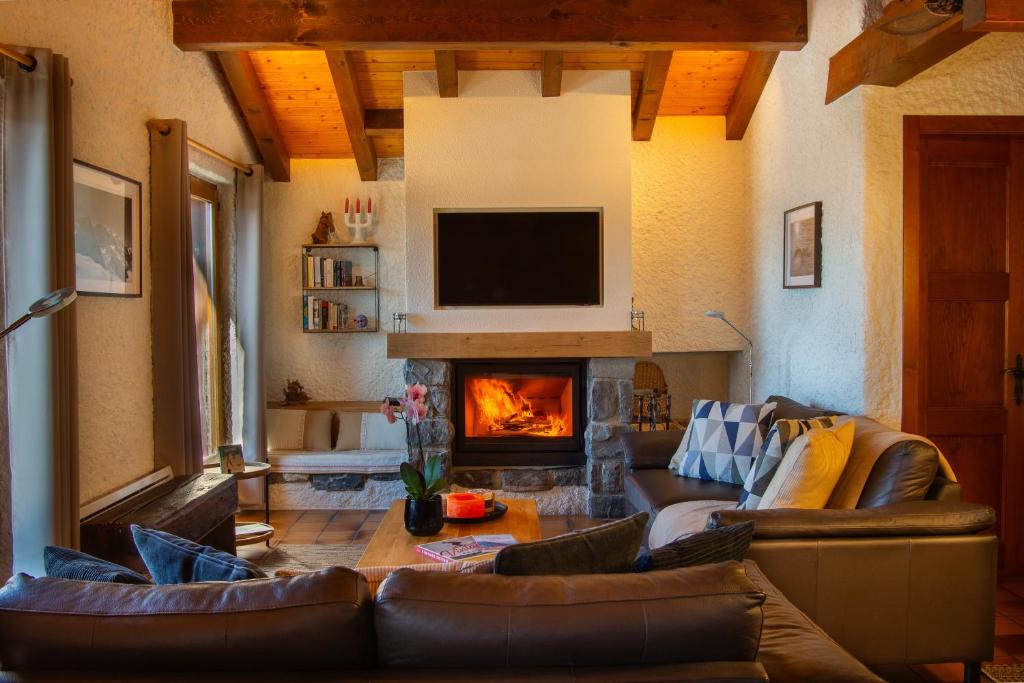 Posezení v ubytování Chalet Alexandre