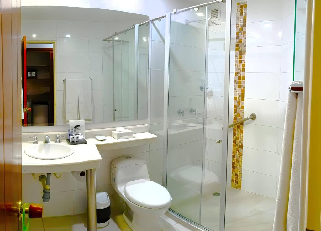 Koupelna v ubytování Hotel Chicala