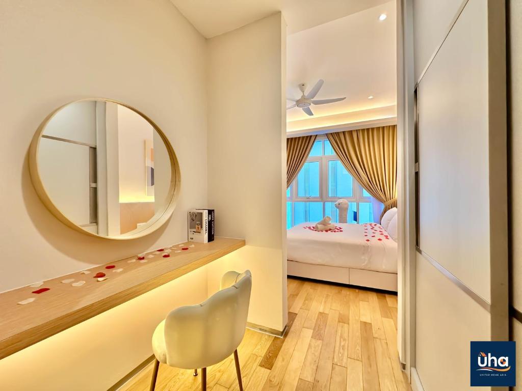 Katil atau katil-katil dalam bilik di PineTree Puteri Harbour by RR JBcity