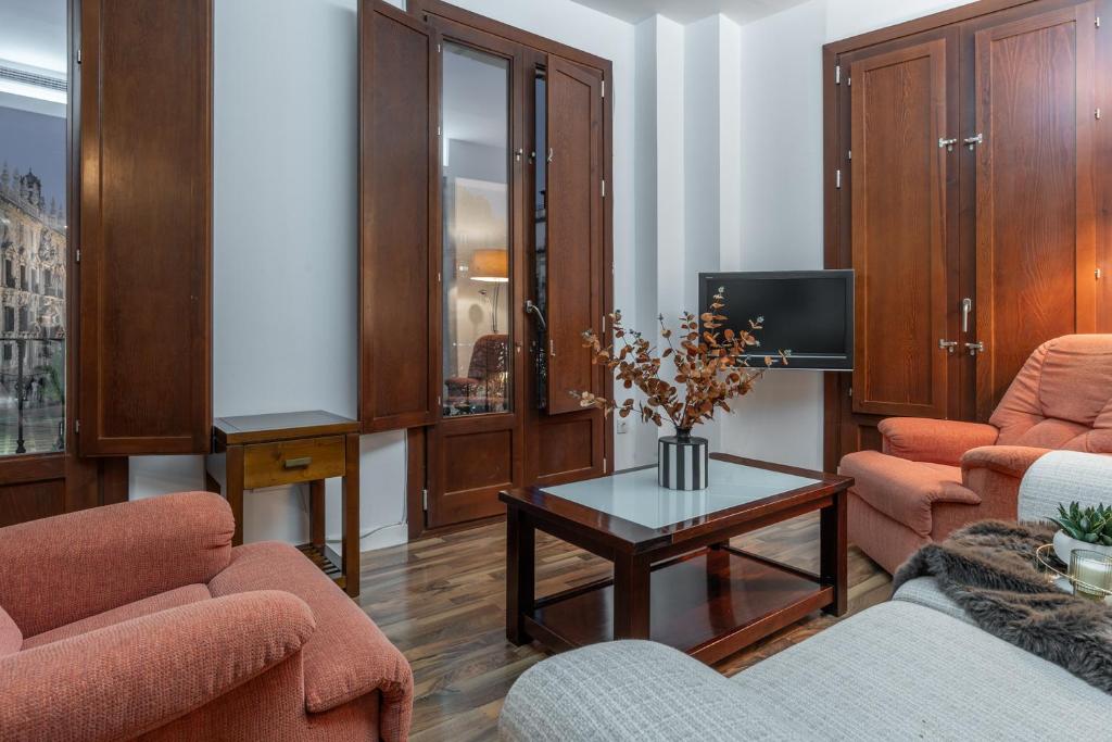 Televízia a/alebo spoločenská miestnosť v ubytovaní tuGuest Hermosa Apartment