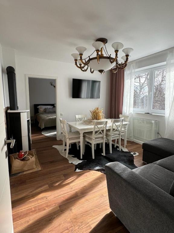 TV a/nebo společenská místnost v ubytování Chalet Weiß