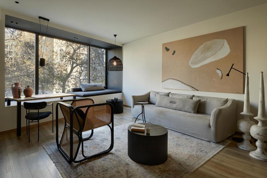 Posezení v ubytování Athens Woo Suites