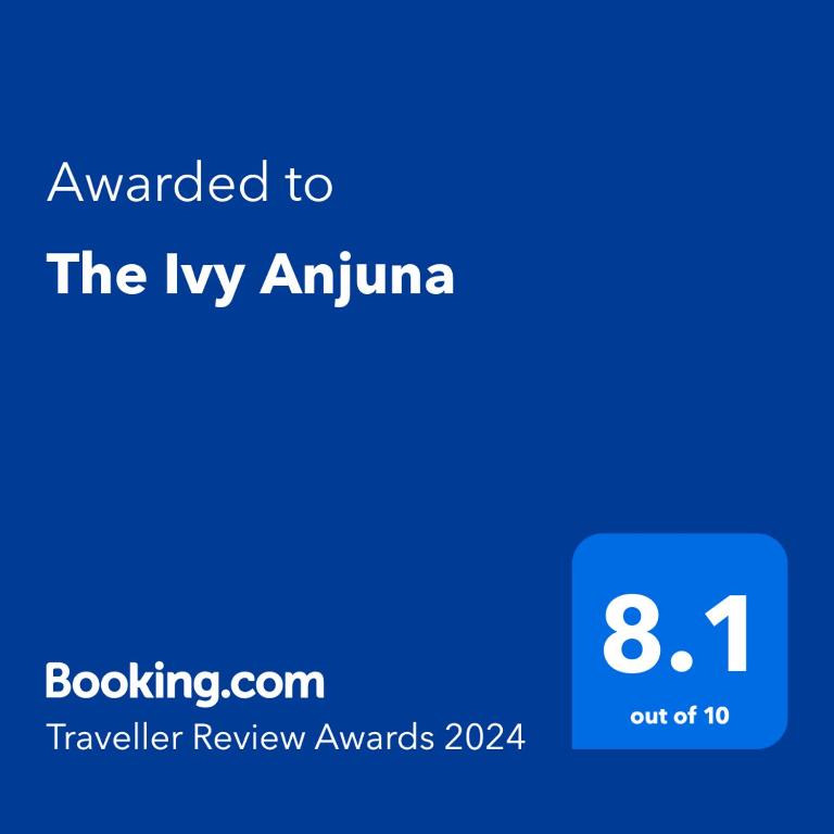 Сертификат, награда, вывеска или другой документ, выставленный в The Ivy Anjuna