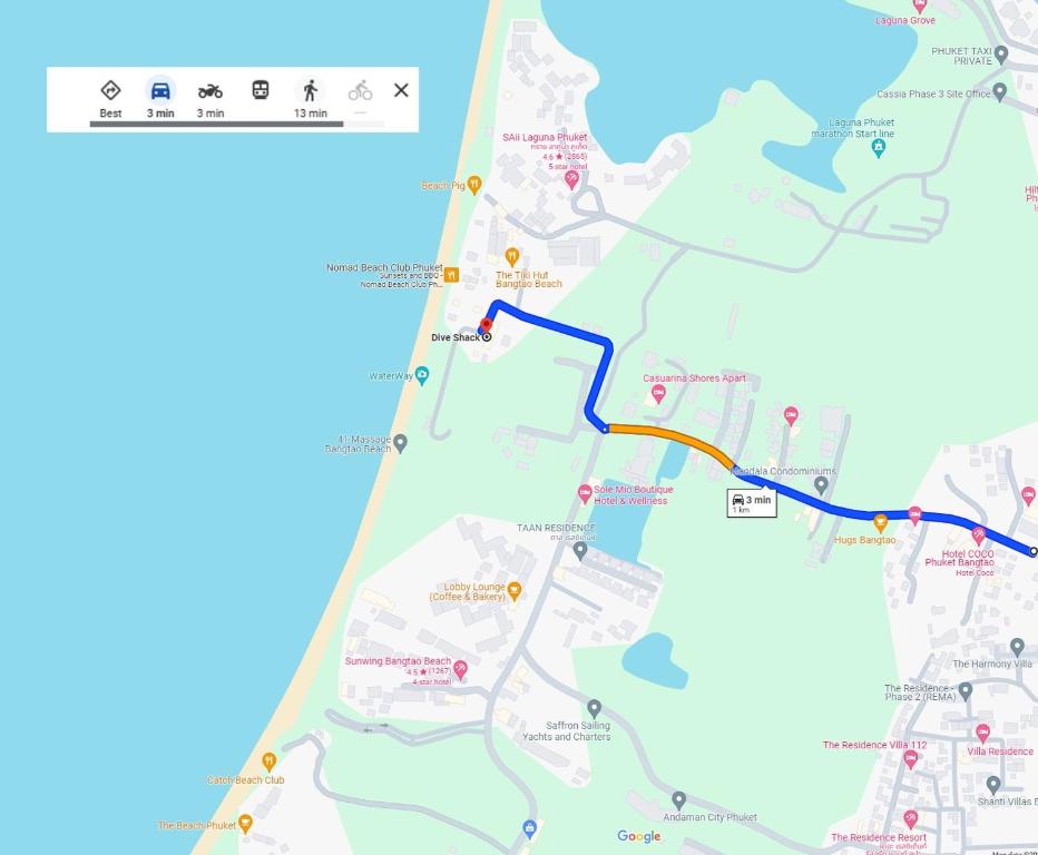 Une carte des routes et des autoroutes au singapore dans l'établissement Diamond Resort by I Am Home, à Bang Tao Beach