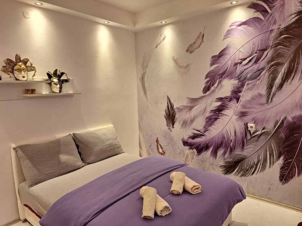Ένα ή περισσότερα κρεβάτια σε δωμάτιο στο Apartman Maja