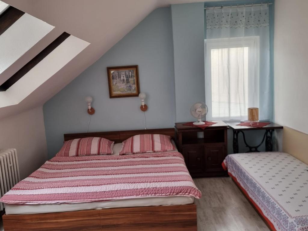 Postel nebo postele na pokoji v ubytování Penzion a Víno
