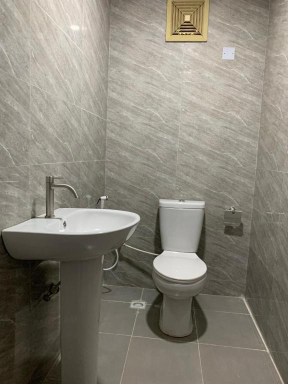 Koupelna v ubytování Charming & Cozy 1-BDR Apt - Mini Flat - 247 Power, Kitchen, Wi-Fi, DSTV, Netflix, 5 mins from the Airports