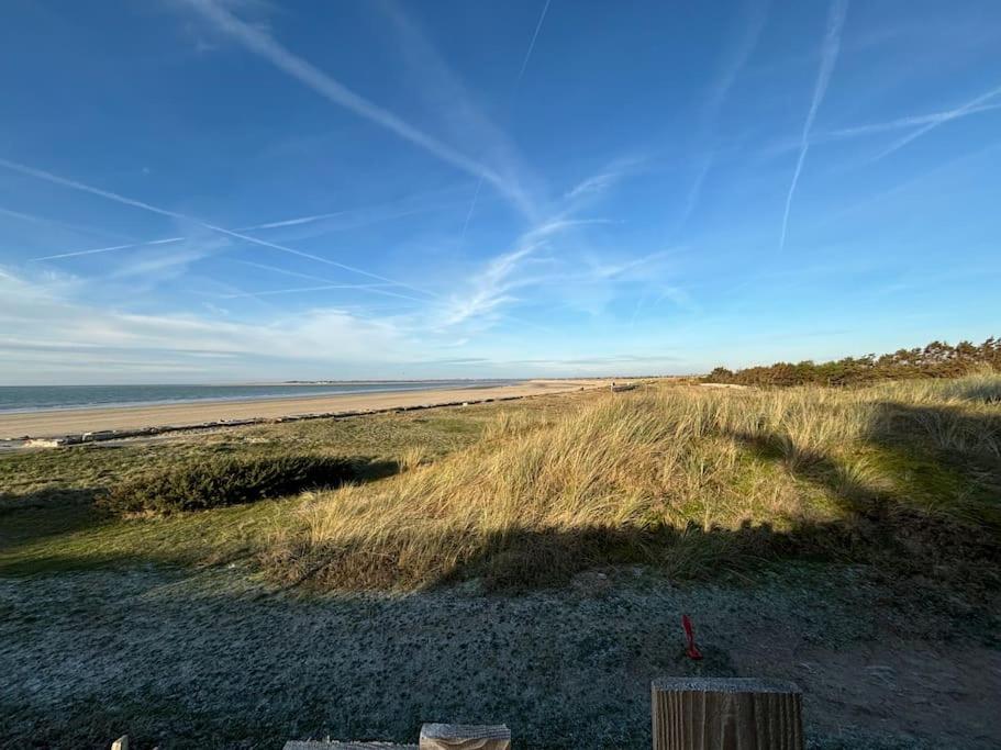 Montmartin-sur-MerにあるLa Perle des Dunes- Front de mer- Accès direct plageの高い芝生と海の景色を望めます。