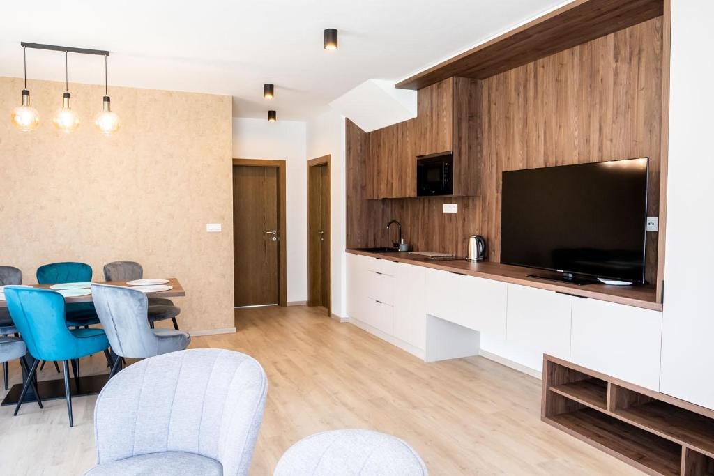 TV a/nebo společenská místnost v ubytování Apartmány Hájenka Oravice