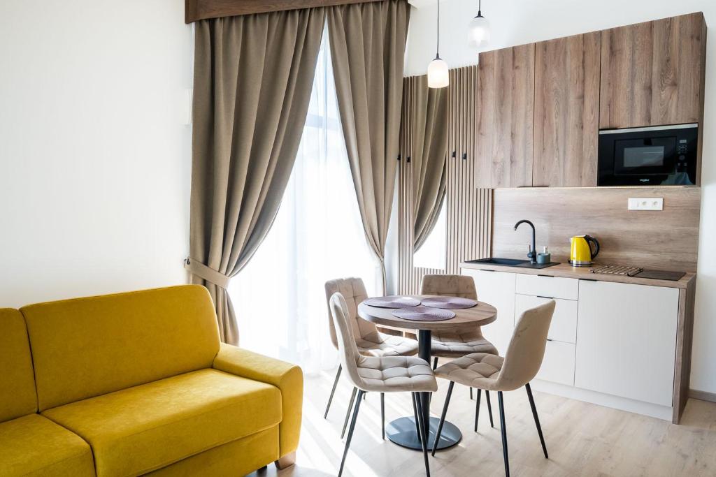 Kuchyň nebo kuchyňský kout v ubytování Apartmány Hájenka Oravice