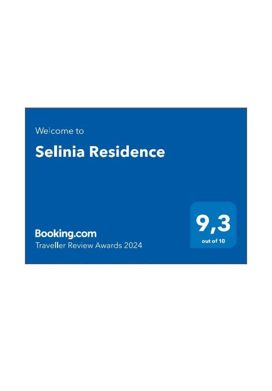 Certifikát, hodnocení, plakát nebo jiný dokument vystavený v ubytování Selinia Residence