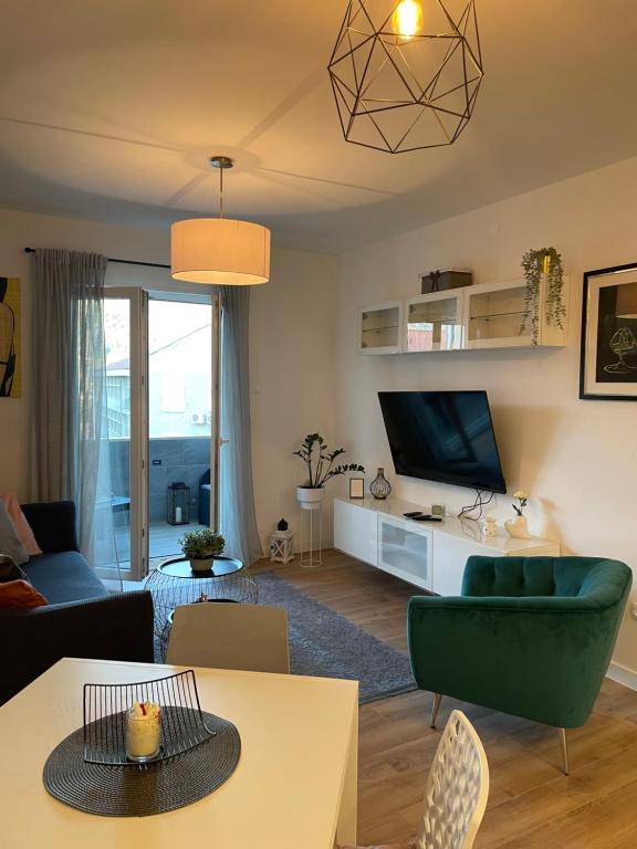 TV a/nebo společenská místnost v ubytování Apartman “Gušt”