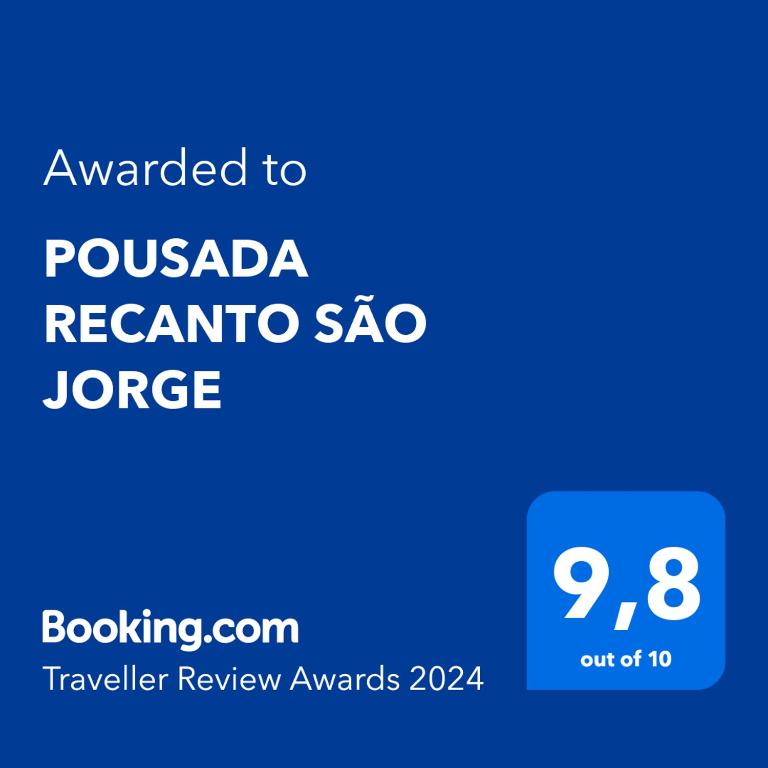 Certifikát, hodnocení, plakát nebo jiný dokument vystavený v ubytování POUSADA RECANTO SÃO JORGE