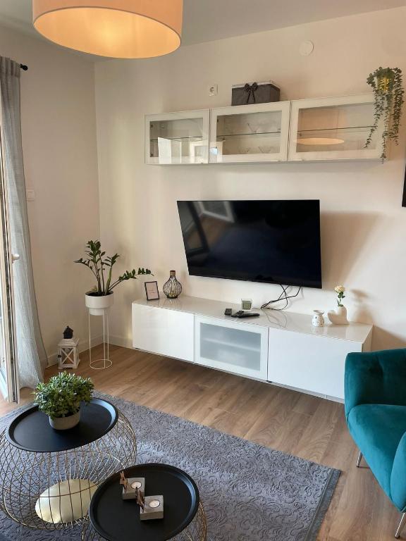 TV a/nebo společenská místnost v ubytování Apartman “Gušt”