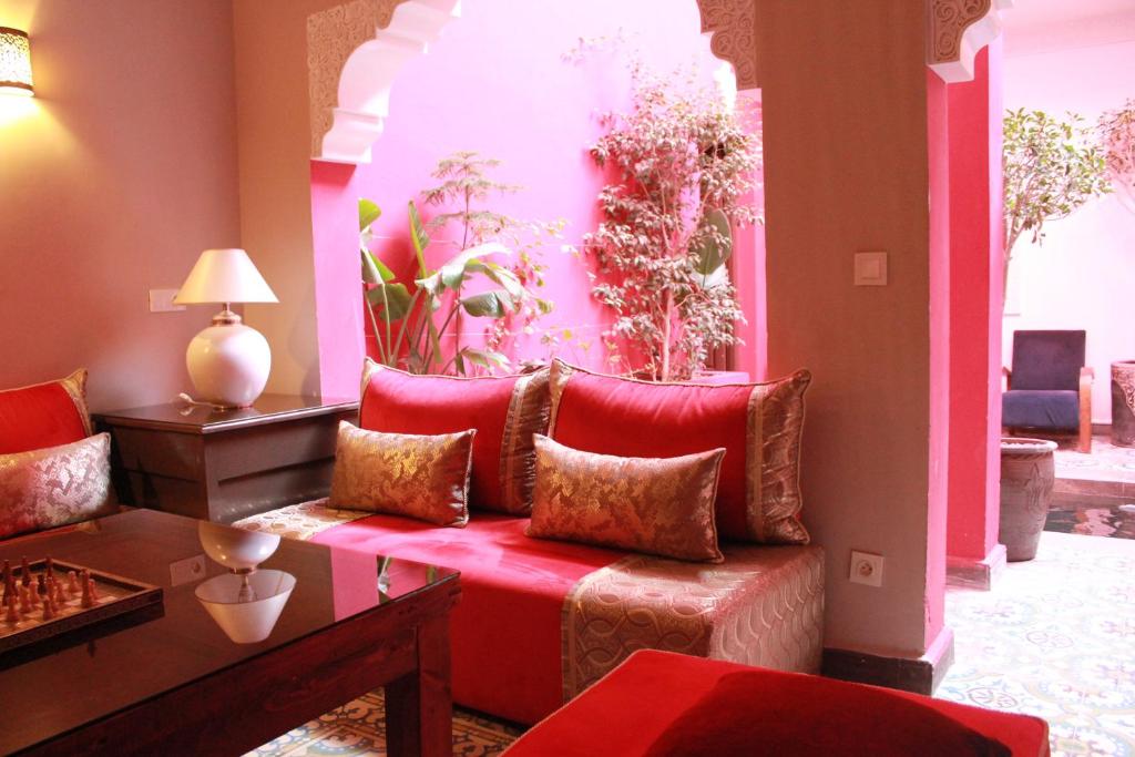 Posezení v ubytování Riad Hilmuna Hammam et Spa