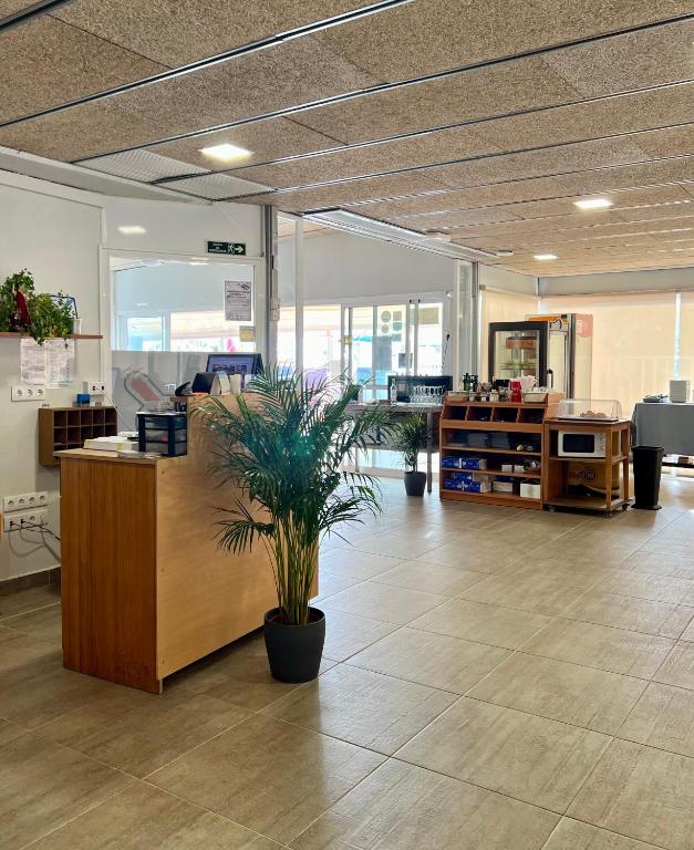 The lobby or reception area at Pensión La Ola