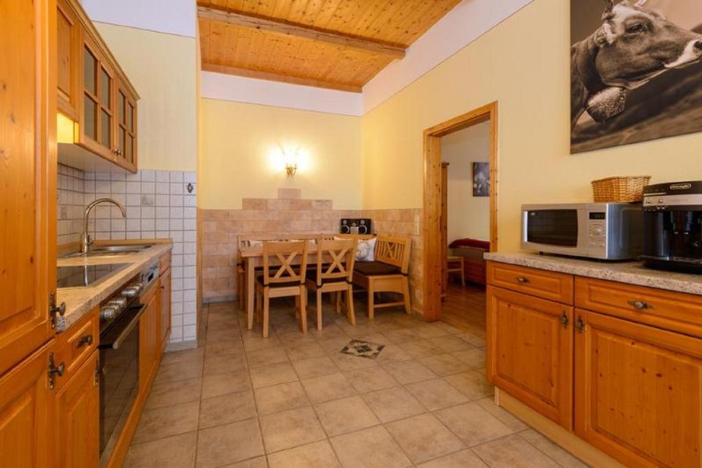 Kuchyň nebo kuchyňský kout v ubytování Almerhof - Waldferienhof Almer