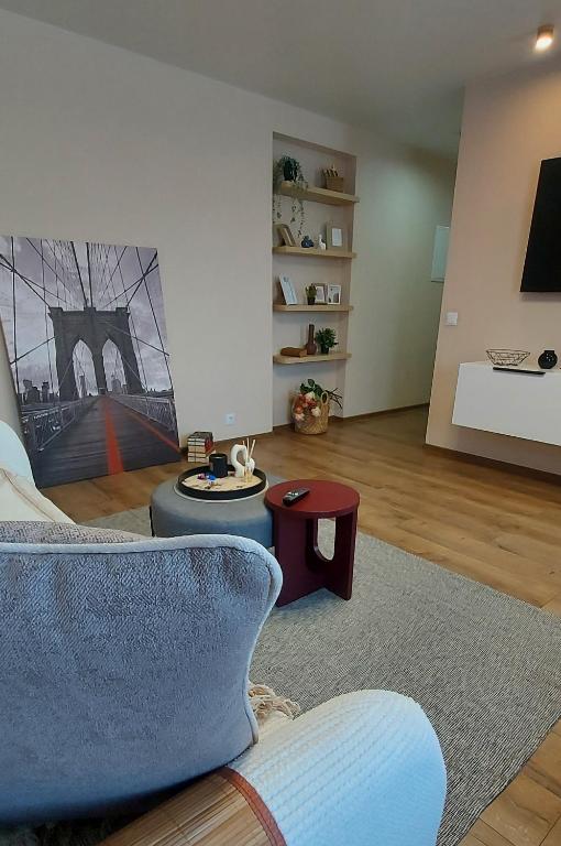 TV a/nebo společenská místnost v ubytování New Charm Apartments near Border