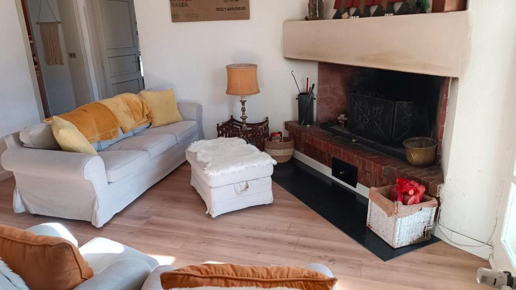 Posezení v ubytování Antico Chalet Momosa Maxi