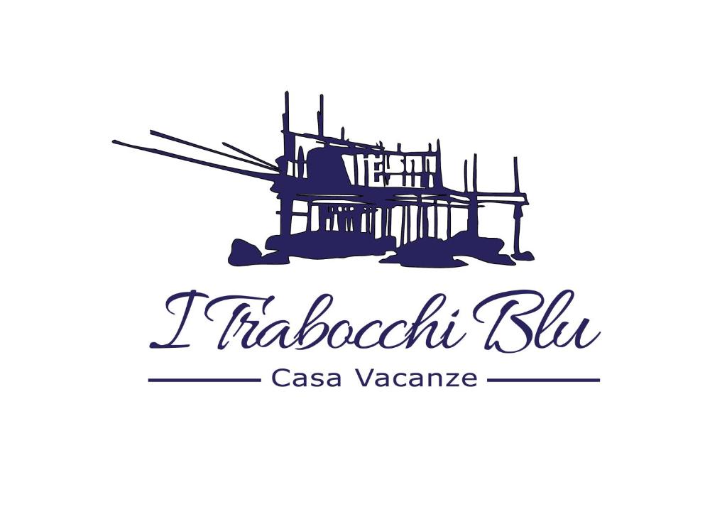 a logo for a restaurant with a medieval building at I trabocchi blu in Fossacesia